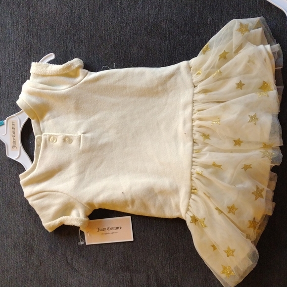 Juicy Couture Cream & Gold Star Sequin Detail Tutu Dress - Picture 4 of 4